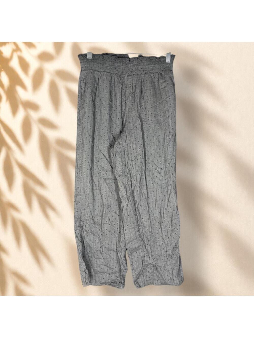 Old Navy Pants Women XS Gray High Rise Flat Front Chino Elastic Waist Cotton